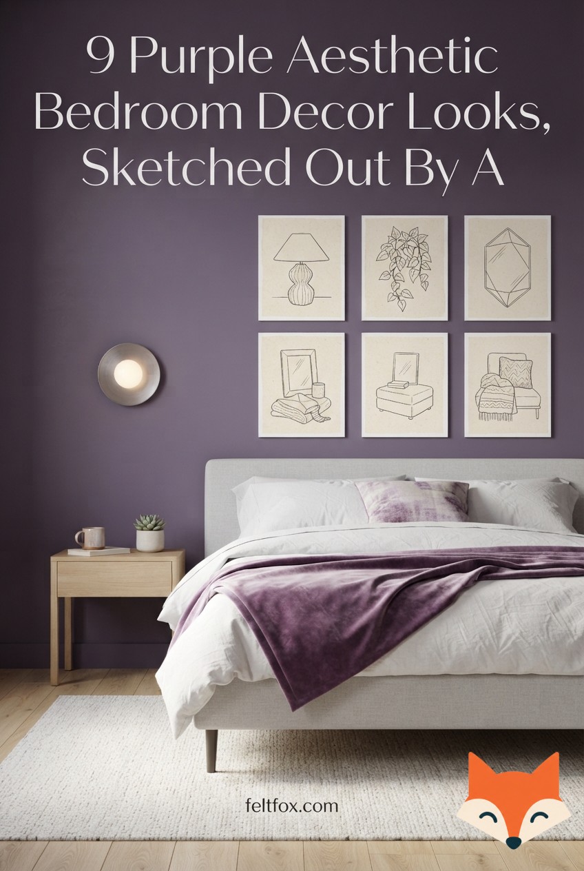 9 Purple Aesthetic Bedroom Decor Looks, Sketched Out By A