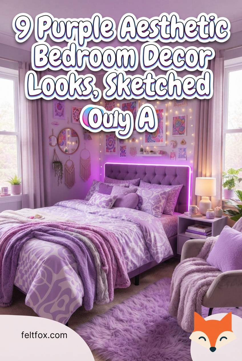 9 Purple Aesthetic Bedroom Decor Looks, Sketched Out By A