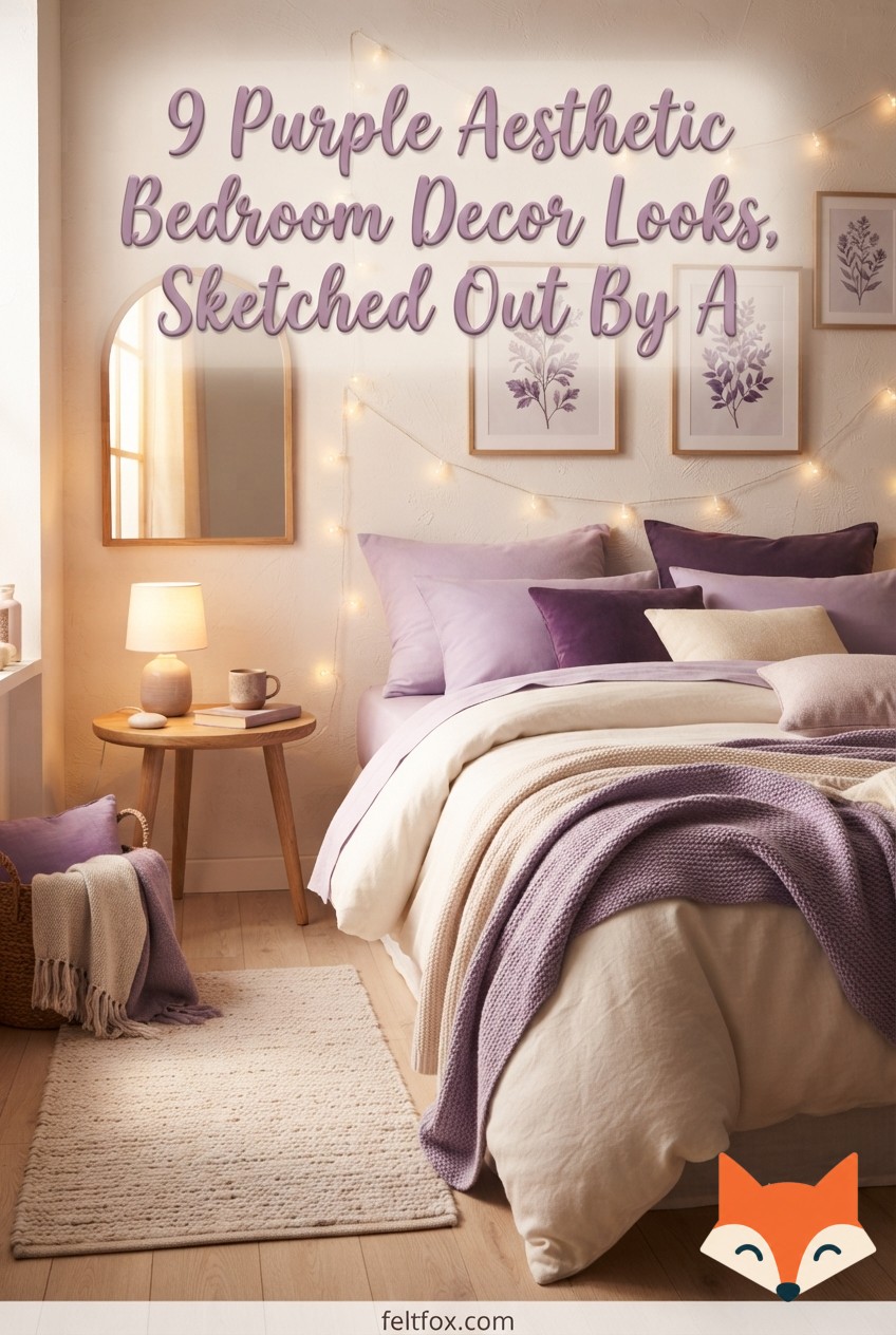 9 Purple Aesthetic Bedroom Decor Looks, Sketched Out By A