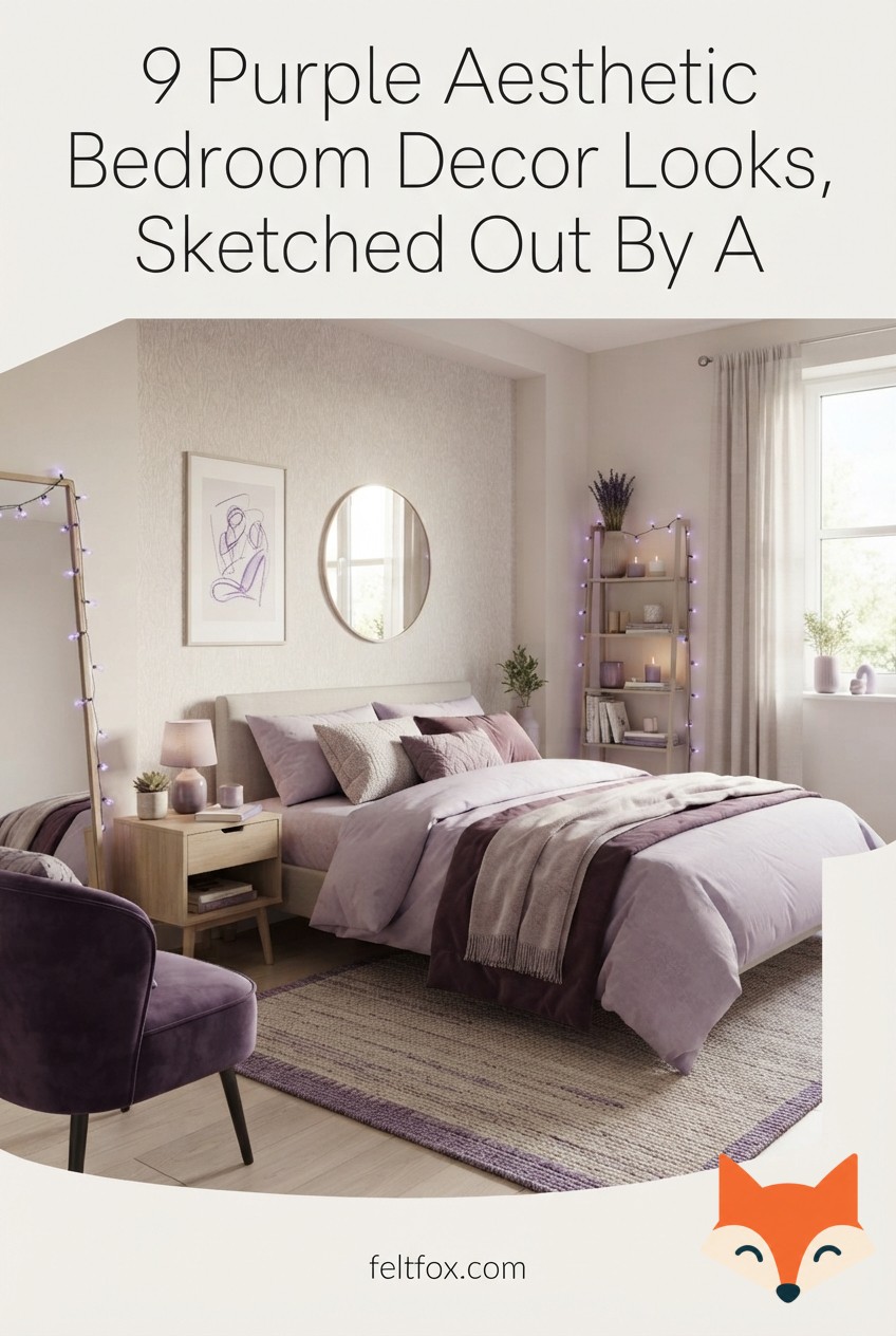 9 Purple Aesthetic Bedroom Decor Looks, Sketched Out By A