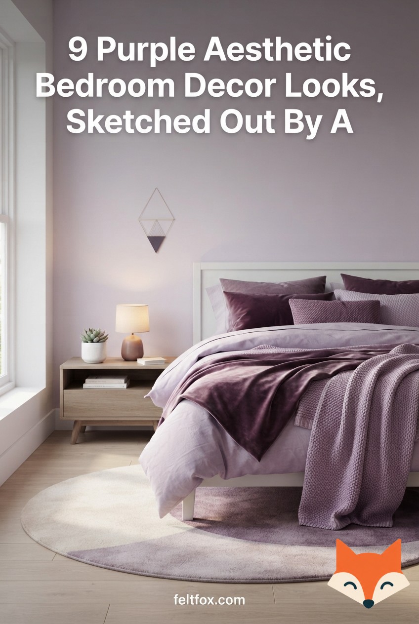 9 Purple Aesthetic Bedroom Decor Looks, Sketched Out By A