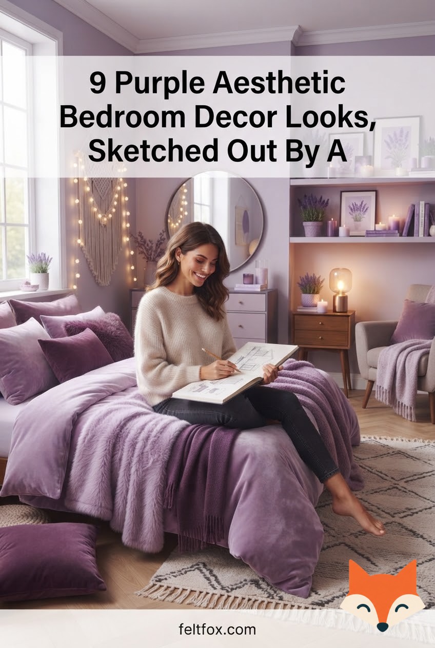 9 Purple Aesthetic Bedroom Decor Looks, Sketched Out By A