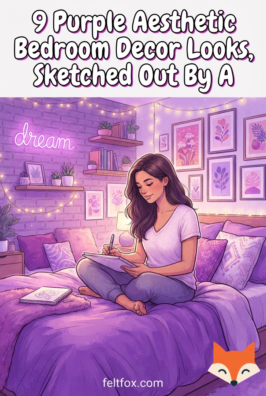 9 Purple Aesthetic Bedroom Decor Looks, Sketched Out By A