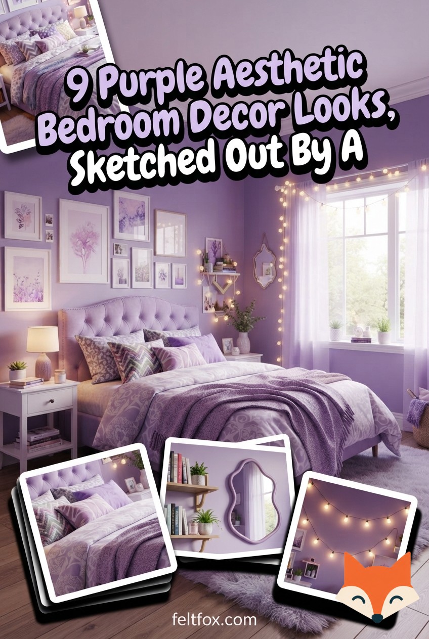 9 Purple Aesthetic Bedroom Decor Looks, Sketched Out By A